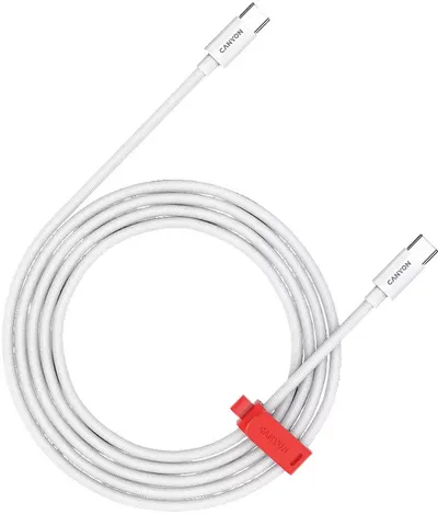 Cablu Canyon - CC100AB Braided, USB-C/USB-C, 2 m, alb