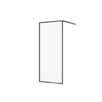 Paravan dus walk-in 90x200 cm Cersanit Larga, sticla securizata, profil negru