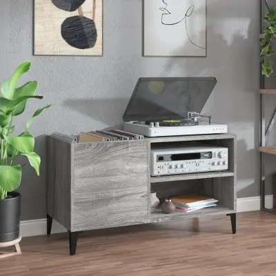 vidaXL Dulap pentru discuri gri sonoma 84,5x38x48 cm lemn prelucrat