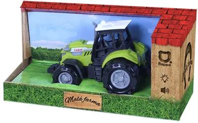 Jucărie pentru copii Rappa - Tractor "Ferma mea mică", cu sunete și lumini, 10 cm