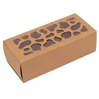 Cutie dreptunghiulară cu fereastră asimetrică - kraft (set 50 buc) - 6x13x4cm - Default Title