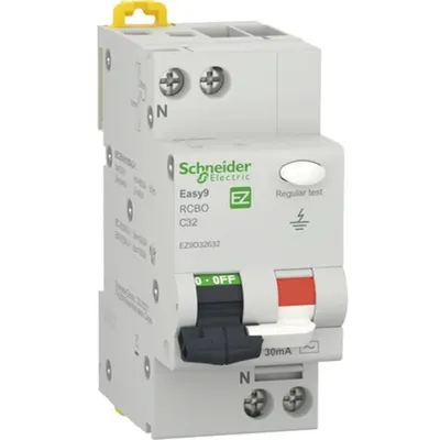 Siguranta Electrica Automata, 1P+N 32A, C30MAAC 4.5Ka, 2Mw, Curba C, Schneider Easy9