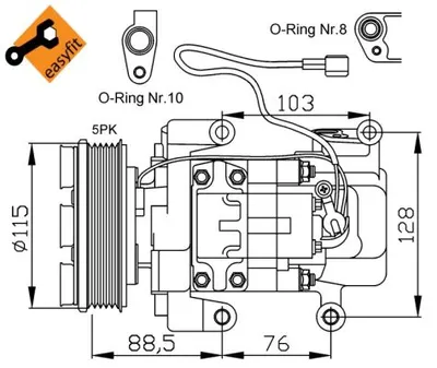 Compresor AC clima MAZDA 3, 5 1.8 2.0 intre 2003-2010
