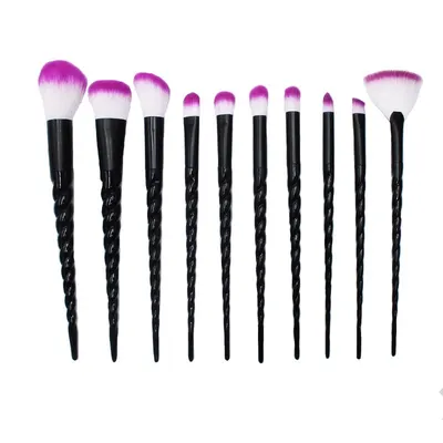 Set 10 Pensule Machiaj Unicorn Negre - C03