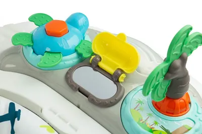 Premergator 2in1 pentru copii Toyz Surf Fly, Roti pivotante, Model pliabil, Scaun reglabil pe inaltime, Spatar inalt, Husa detasabila, Opritoare din cauciuc,Panou cu jucarii interactive detasabil,de la 6 luni pana la 12kg