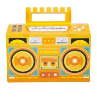 Cutie hârtie cu mâner în formă de radio - galben (set 12 buc) 15x8x9cm - Default Title