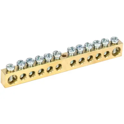 Neutral bus bars with Izolators 8x12mm 12/1 (12 groups /fixture on the center)