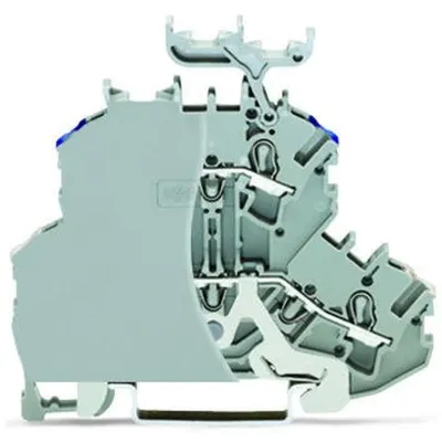 Double-deck terminal block; Shield/through terminal block; Shield/N; with marker carrier; for DIN-rail 35 x 15 and 35 x 7.5; 2.5 mm²; Push-in CAGE CLAMP®; 2,50 mm²; gray