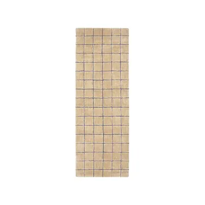 Covor tip traversă chihlimbar țesut manual din lână 80x230 cm Mosaic Amber – Lorena Canals