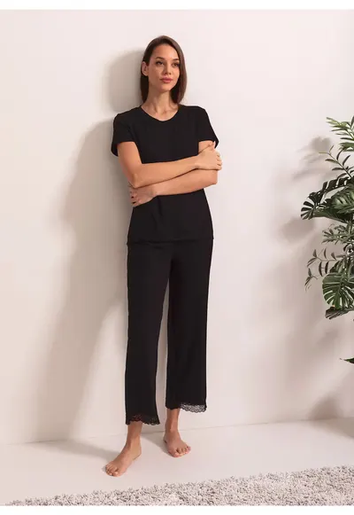 Pijama Dama Enya Viscoza - Negru