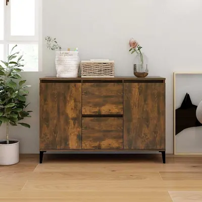 vidaXL Servantă, stejar fumuriu, 102x35x70 cm, lemn prelucrat