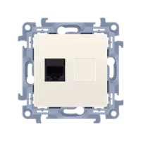 Priza telefon RJ12, crem