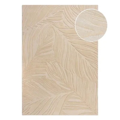 Covor din lână Flair Rugs Lino Leaf, 160 x 230 cm, bej