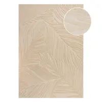 Covor din lână Flair Rugs Lino Leaf, 160 x 230 cm, bej
