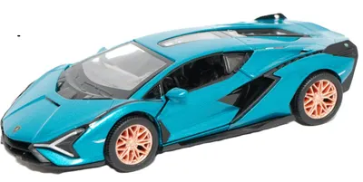 Mașinuță metalică Kinsmart - Lamborghini Sián FKP 37, 1:36, albastru