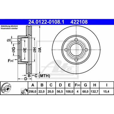 Disc frana ATE 24.0122-0108.1