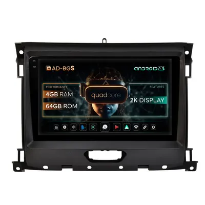 Navigatie 2K Ford Ranger (2015-2022), Android, S-Quadcore 4GB RAM + 64GB ROM, 9.5 Inch - AD-BGS90042K+AD-BGRKIT120V2