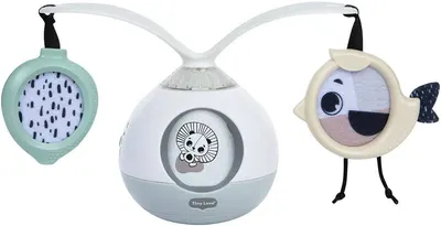 Jucărie muzicală pentru cărucior și joc pe burtă Tiny Love - Tummy Time, Black & White Decor