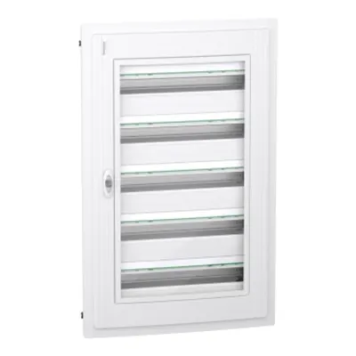 PrismaSet XS, Cofret cu montaj ingropat, 5x24 Module, material plastic, usa transparenta, cu 1 bloc terminal