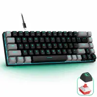 Tastatura Mecanica Gaming Timebox, Red Swtich, 60%, Lumini LED, Negru Gri - Default Title
