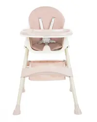 Scaun de masa KikkaBoo 2 in 1 cu picioare pliabile Brie Pink