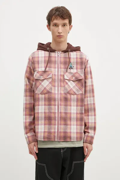 ICECREAM camasa din lana Hooded Flannel Zip Through