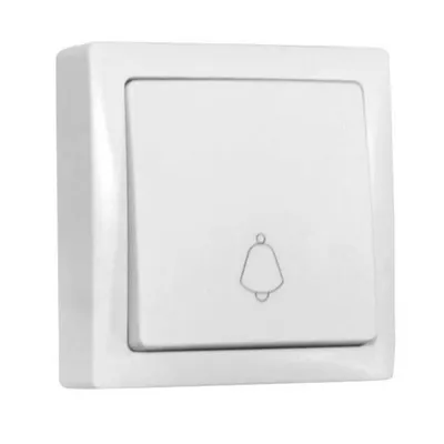 Aparataj PT IP20 intrerupator(buton) cu revenire 10A - alb Super Slim