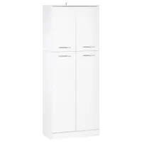 HOMCOM Dulap Compact cu Rafturi Ajustabile, 2 Compartimente, Design Modern, 59x31x155 cm, Alb | Aosom Romania