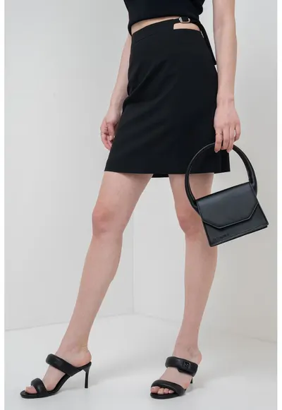 Fusta mini cu decupaje - Negru