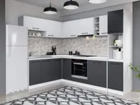 Set Mobila Bucatarie Colt Mina Dual 180*260 Gri Antracit/Alb C111