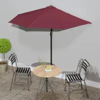 vidaXL Umbrelă de balcon tijă aluminiu bordo 270x144x222 cm semirotund