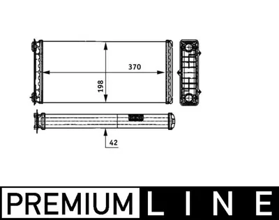 Schimbator caldura incalzire habitaclu (370x189x42mm) potrivit DAF 65 CF, 75 CF, 85 CF, 95 XF, CF 85, XF 105, XF 106, XF 95 MX-11320-XF355M 01.97