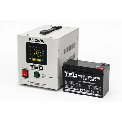 Pachet UPS 550VA cu acumulator 12V 10Ah – protectie si autonomie extinsa pentru centrale termice