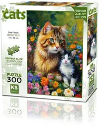 Puzzle KS Games din 300 piese- Familie de pisici