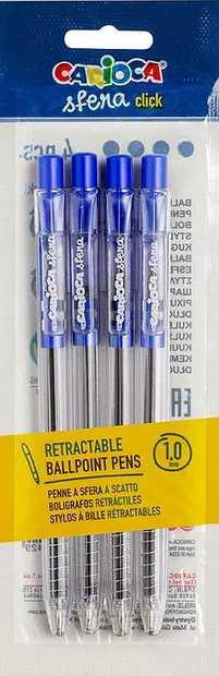 Set de pixuri Carioca Sfera Clic - 4 buc, albastru