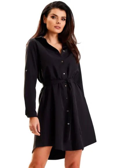 Rochie A568 - Poliester - Negru