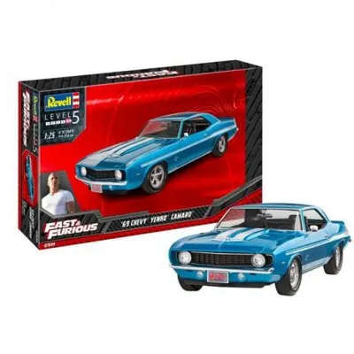 Model machetă auto 1969 Chevy Camaro Yenko motor 427 c.i decal 2 Fast 2 Furious inclus Revell RV07694