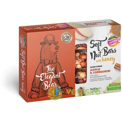 Batoane cu Nuci, Miere, Mar si Scortisoara fara Gluten 3x30g