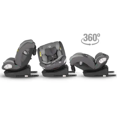 Scaun auto cu Isofix Coccolle Nyota Diamond Black 40-150 cm, i-Size, 4 pozitii inclinare, Rotire 360 cu o singura mana, Tetiera reglabila, Husa detasabila, Sistem antibasculare Top Tether, Pozitie somn, 0-12 ani