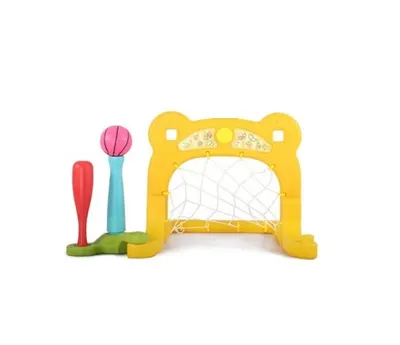 Set de joaca pentru copii Nichiduta Garden Sunny Days Yellow 2 in 1 cu poarta de fotbal, margini rotunjite, 50 x 52 x 34 cm