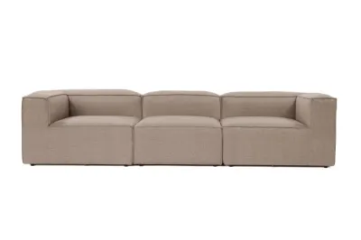 Canapea fixa FORA, 3 locuri, maro, 297x105x66 cm