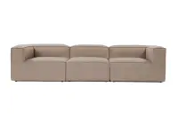 Canapea fixa FORA, 3 locuri, maro, 297x105x66 cm
