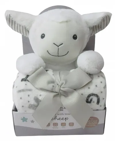 Pătură cu jucărie Freeon Free2Play - Oaie, 90 x 75 cm