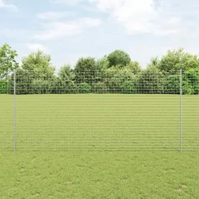 vidaXL Stâlp de gard încorporat 44 buc. Argintiu 200 cm