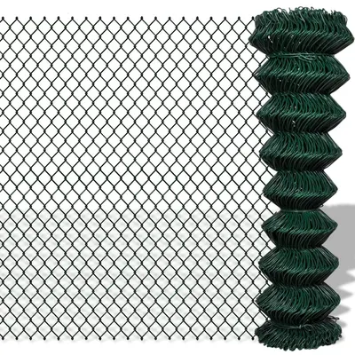 vidaXL Gard de legătură din plasă, verde, 1,5 x 15 m, oțel