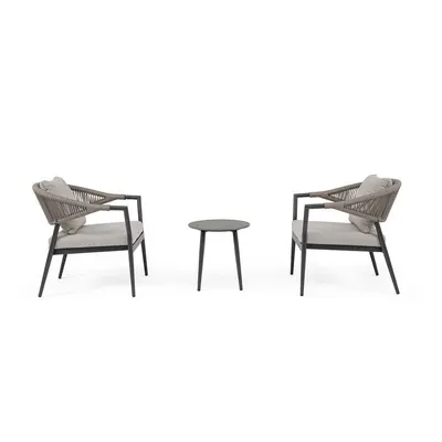 Set mobilier de grădină kaki/taupe din aluminiu pentru 2 persoane Millor – Bizzotto