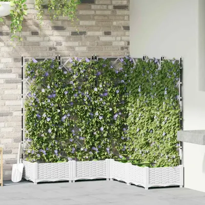vidaXL Vază pentru Grădină 5 buc. Alb 120 x 120 x 125,5 cm PP