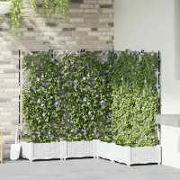vidaXL Vază pentru Grădină 5 buc. Alb 120 x 120 x 125,5 cm PP