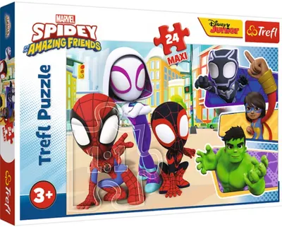 Puzzle Trefl din 24 de piese maxi - Spidey și prietenii lui
