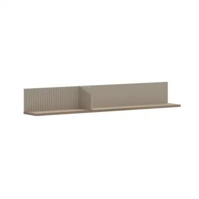 Raft suspendat DOMINICA, taupe + stejar silverjack, 135x19x19,5 cm